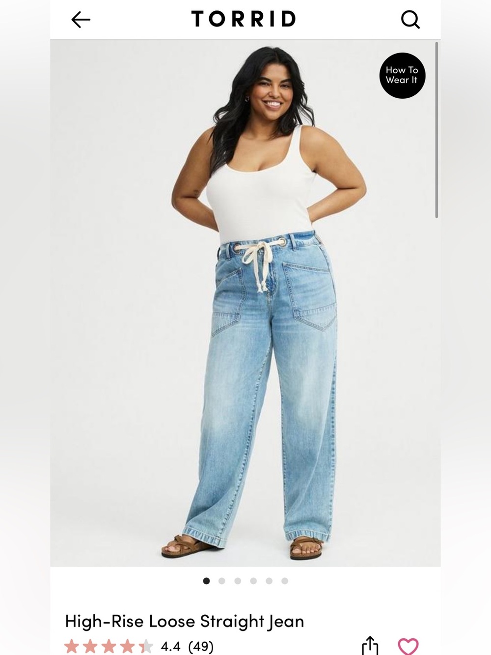 Torrid Sz 20R: High-Rise Loose Straight Jeans in Light Blue